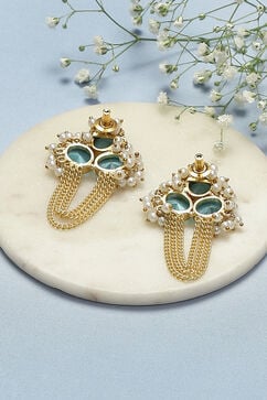 Blue Brass Earrings image number 2