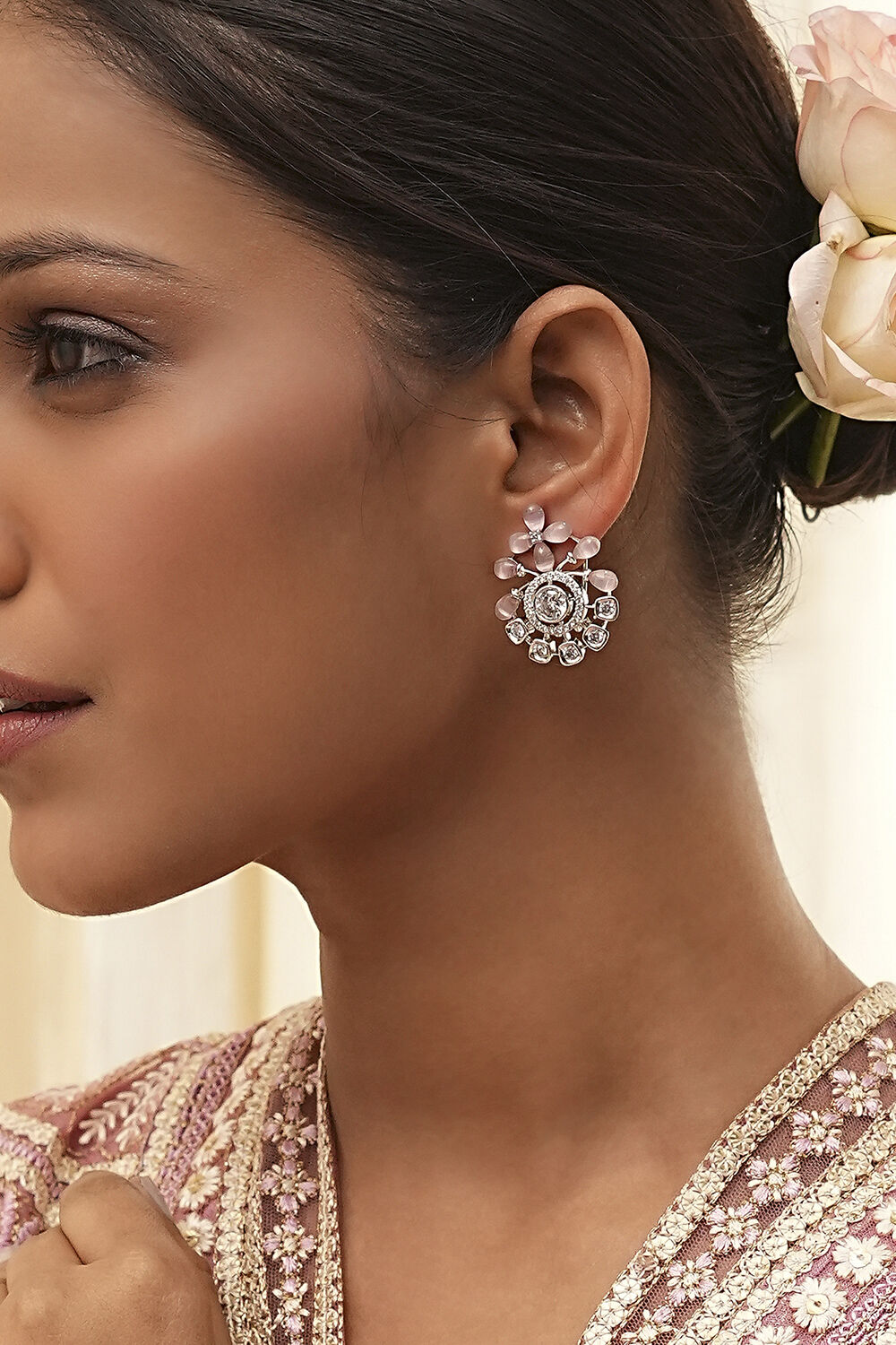 Light Pink Stone Earrings image number 1