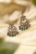 Green Gold-Plated Brass Studded Chaandbali image number 0