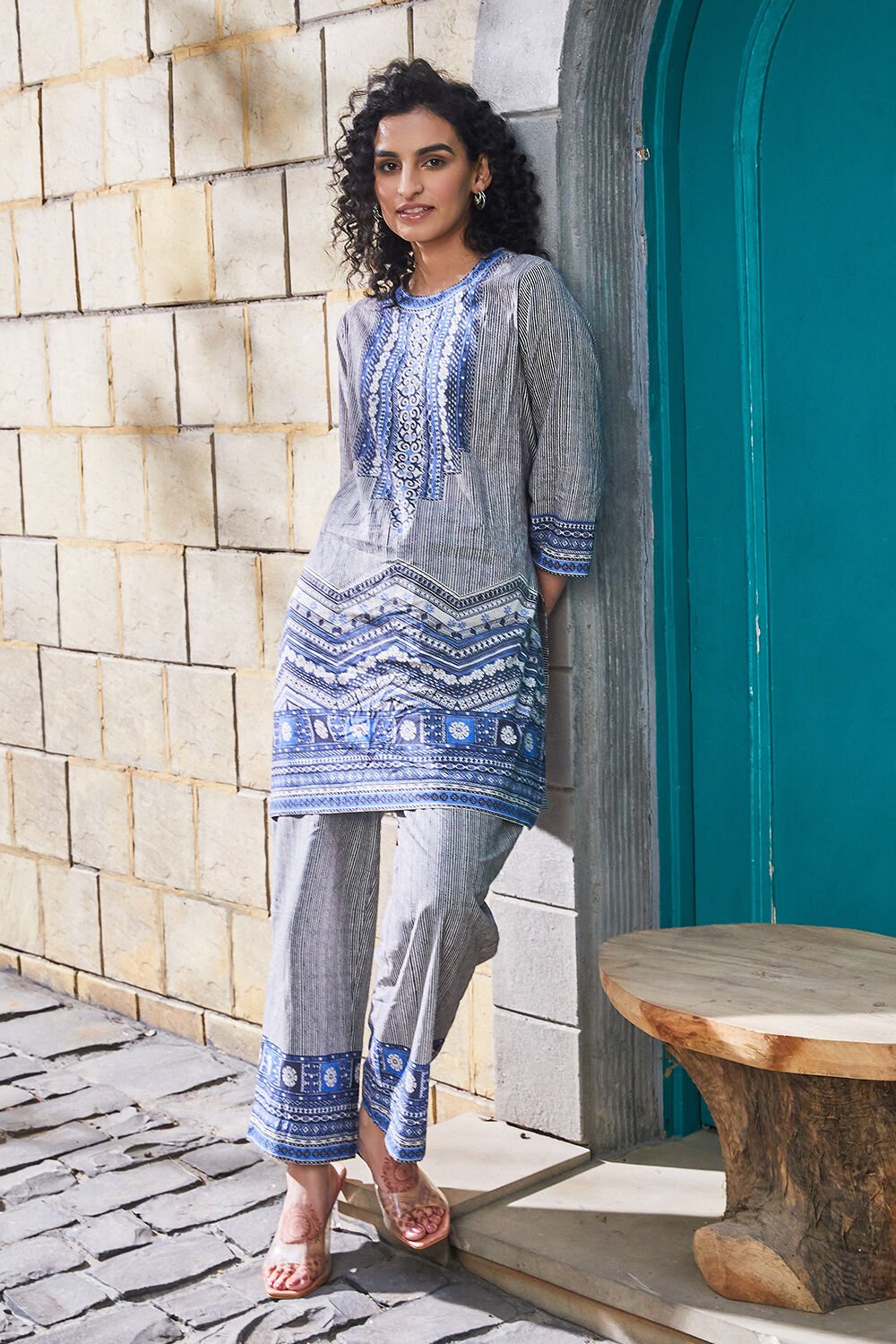 Biba blue suit shop
