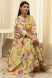 Yellow Cotton Floral Tiered Dress