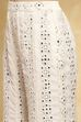 White Poly Georgette Embroidered Straight 3 Piece Set image number 2