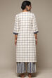 Natural & Berry Cotton Blend Straight Kurta Palazzo Suit Set image number 4