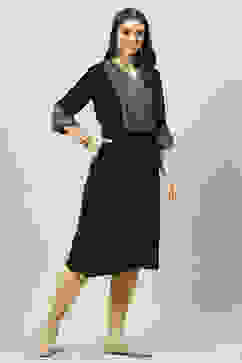 Black LIVA Straight Printed Kurta image number 3