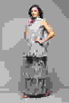 Sea Green Poly Georgette Flared Printed Kurta Garara Suit Set image number 5