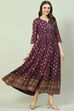 Wine Cotton Dress image number 0