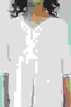 White and Red Cotton Gathered Kurta Set image number 1