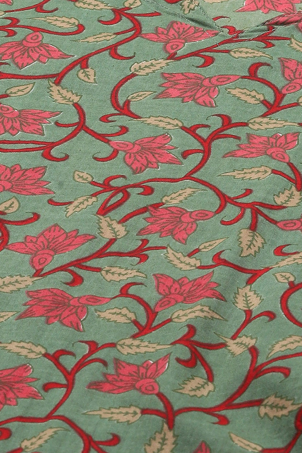 Green Cotton Unstitched Suit set image number 2