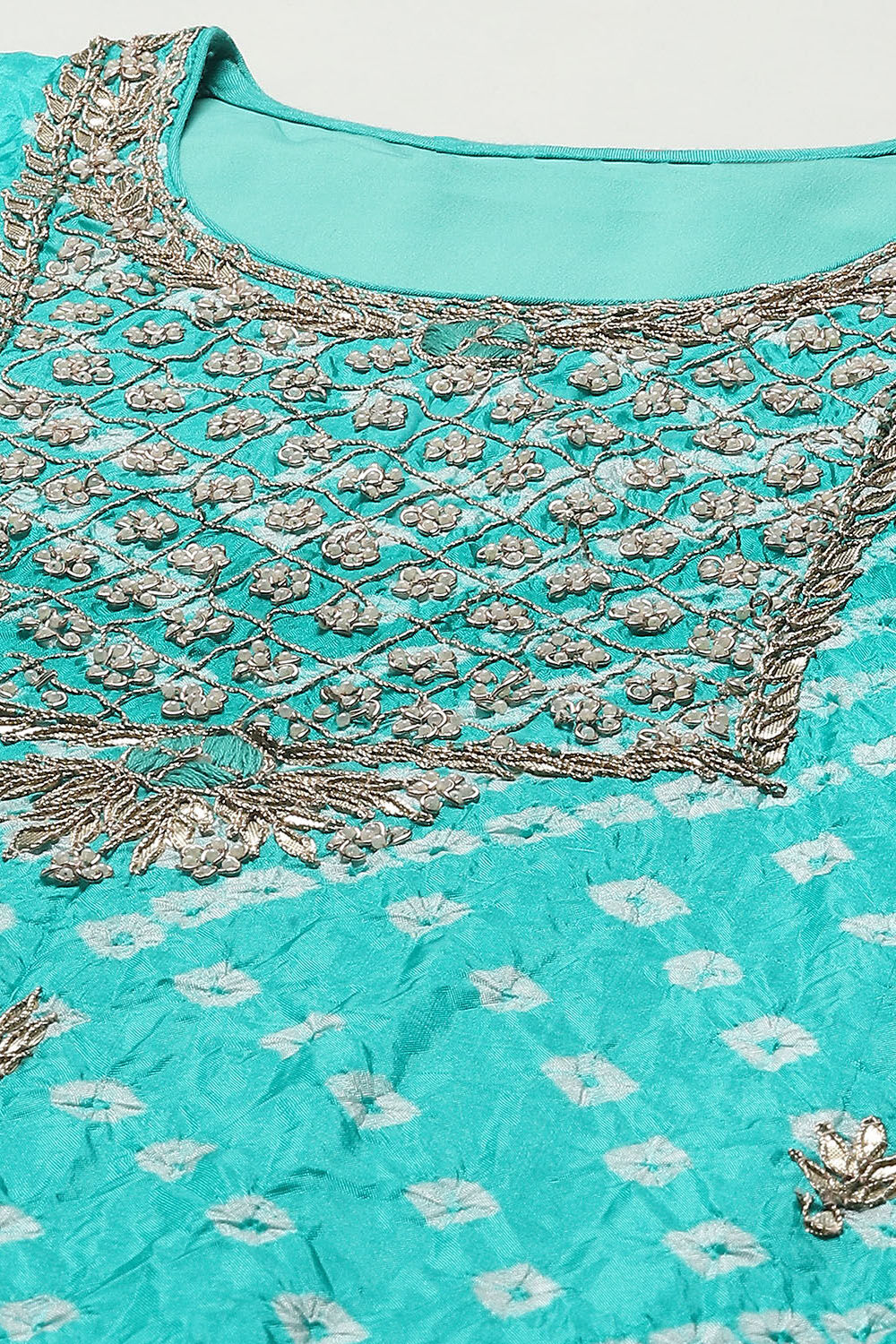 Orange Silk Blend Unstitched Suit set image number 2