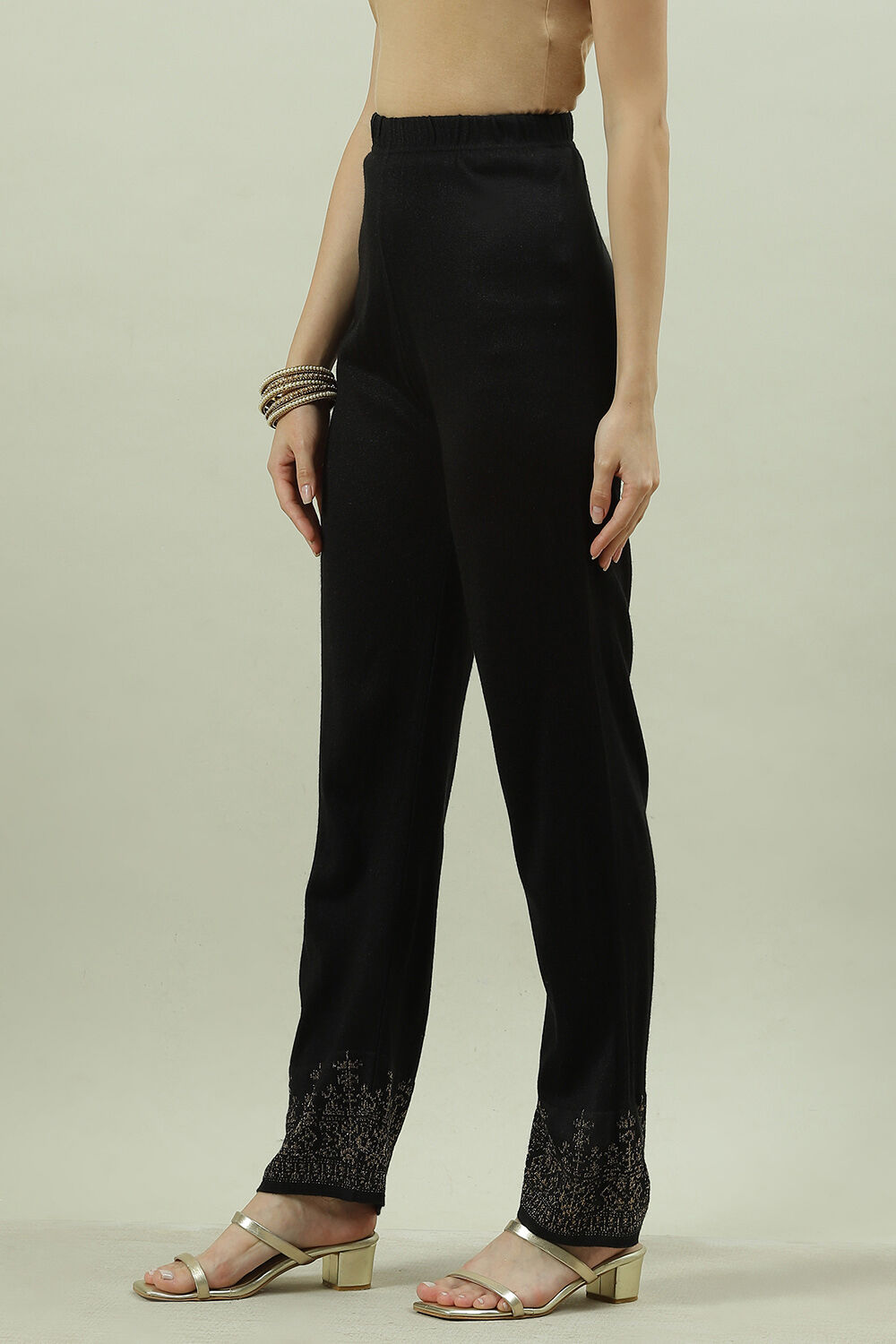 Deep Red Acrylic Pants image number 2