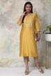 Mustard Cotton Silk Straight Yarndyed Kurta image number 4