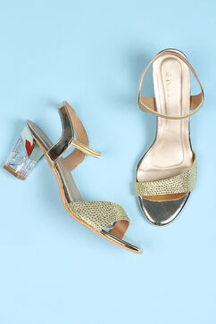 Gold Embellished Sandals image number 2