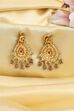 Red Gold Plated Minimal Stone Studded Drop Earrings image number 2