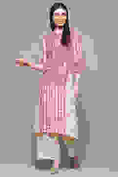 Beige Rayon Asymmetric Kurta & Palazzo Suit Set image number 0