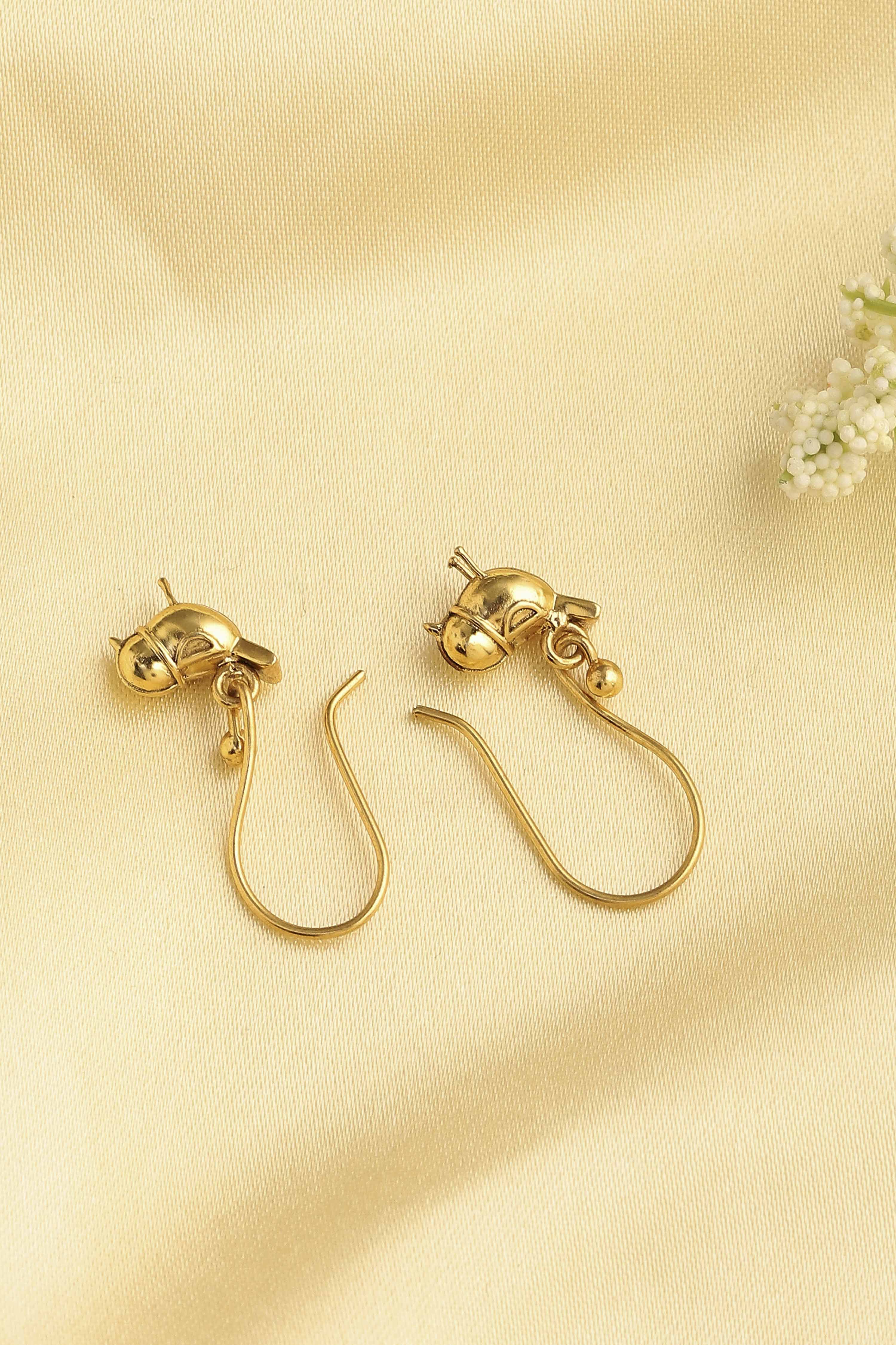 Gold Plated Brass Drop Earrings image number 2