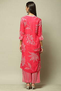 Pink LIVA Straight Printed 2 Piece Set image number 4