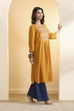 Mustard Viscose Rayon Straight Kurta image number 4