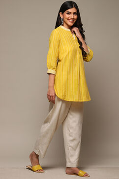 Natural Mustard Cotton Straight Yarndyed 2 Piece Set image number 3