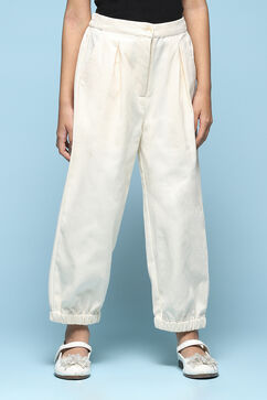 Ecru Cotton Joggers image number 5