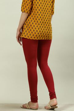 Maroon Cotton Lycra Churidar image number 4