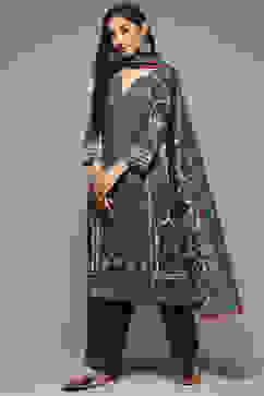 Indigo & Green Rayon Straight Kurta Palazzo Suit Set image number 7