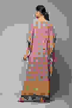 Beige Rayon Printed Kaftan image number 4