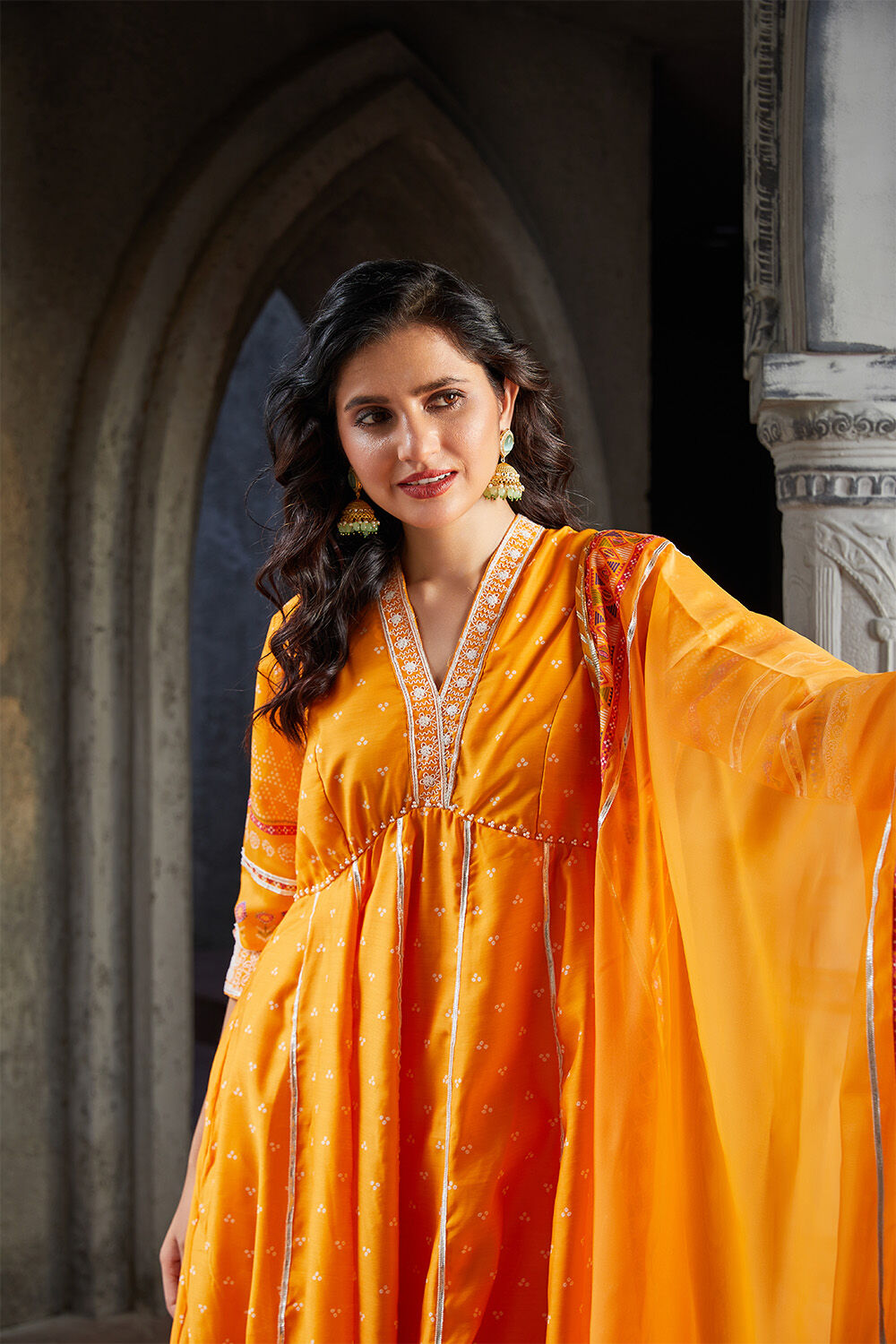 Biba yellow anarkali suit 2025