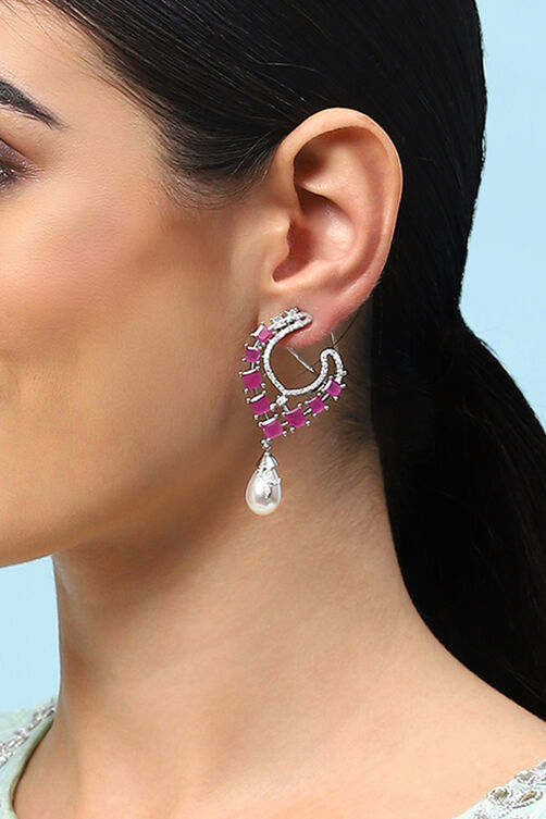 Pink Brass Earrings image number 1