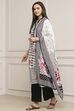 Black and White Printed Straight Suit Set image number 3