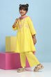 Yellow Cotton Solid A-Line Suit Set image number 3