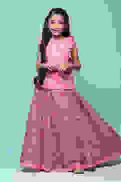 Pink Cotton Straight Printed Kurta Skirt Suit Set image number 6