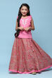 Purple Cotton Straight Printed Kurta Skirt Suit Set image number 6