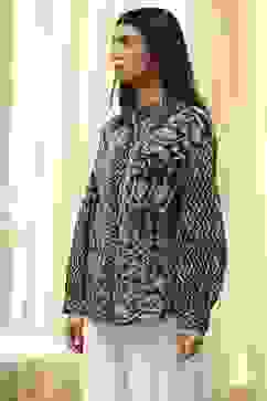 Black Cotton Printed Straight Shirt image number 2