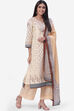 Beige Cotton Straight Kurta Palazzo Suit Set image number 0