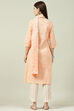 Orange Cotton Screen Print Unstitched Suit Set image number 4