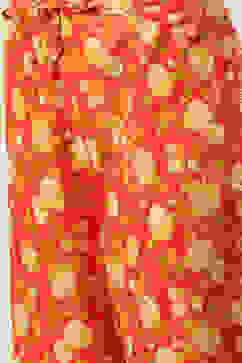 Red Cotton Flared Kurta Palazzo Suit Set image number 2