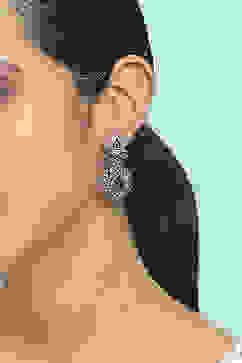 Pink Green Brass Drop & Danglers image number 1