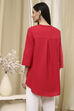 Raspberry Embroidered Straight Short Kurta image number 3