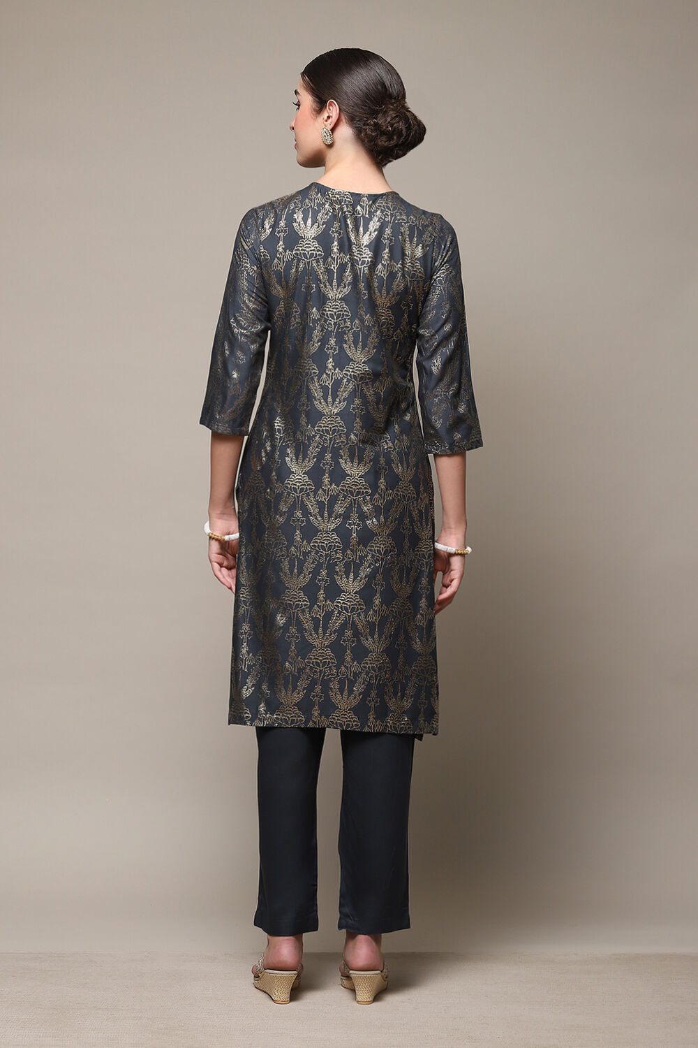 Blue Rayon Flared 2 Piece Set image number 4