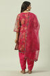 Magenta Art Silk Straight Kurta Salwar Suit Set image number 4