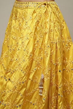 Yellow Viscose Embroidered Lehenga Set image number 2