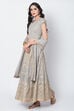 Grey Poly Cotton Lehenga Set image number 4