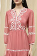 Light Pink Polyester Tiered Dress image number 1