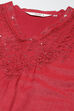 Cherry Red Cotton Straight Kurta Salwar Suit Set