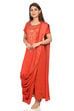 Rust Modal Asymmetric Kurta Palazzo Suit Set image number 2