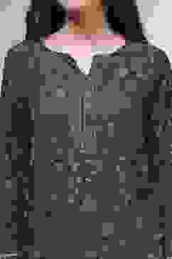 Blue Printed Straight Short Kurta image number 1