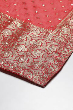 Red Art Silk Straight Kurta Garara Suit Set image number 3