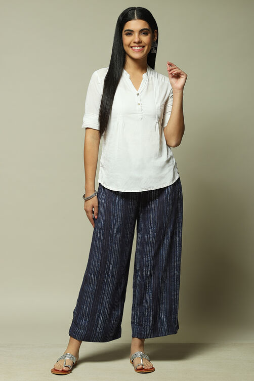 Indigo LIVA Straight Pants image number 0