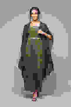 Forest Green Rayon Straight Printed Jumpsuit image number 5