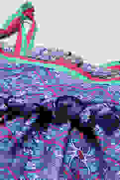 Blue Mosaic Printed Cotton Shoulder Tie Up Dress image number 1